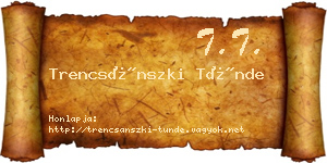 Trencsánszki Tünde névjegykártya